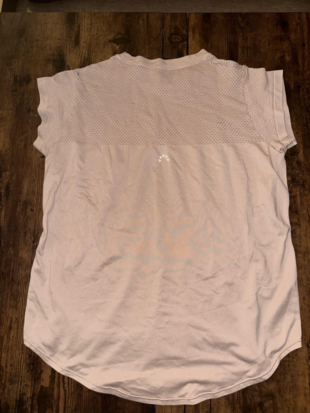 Varley Light Pink Mesh-Yoke Short Sleeve Tee